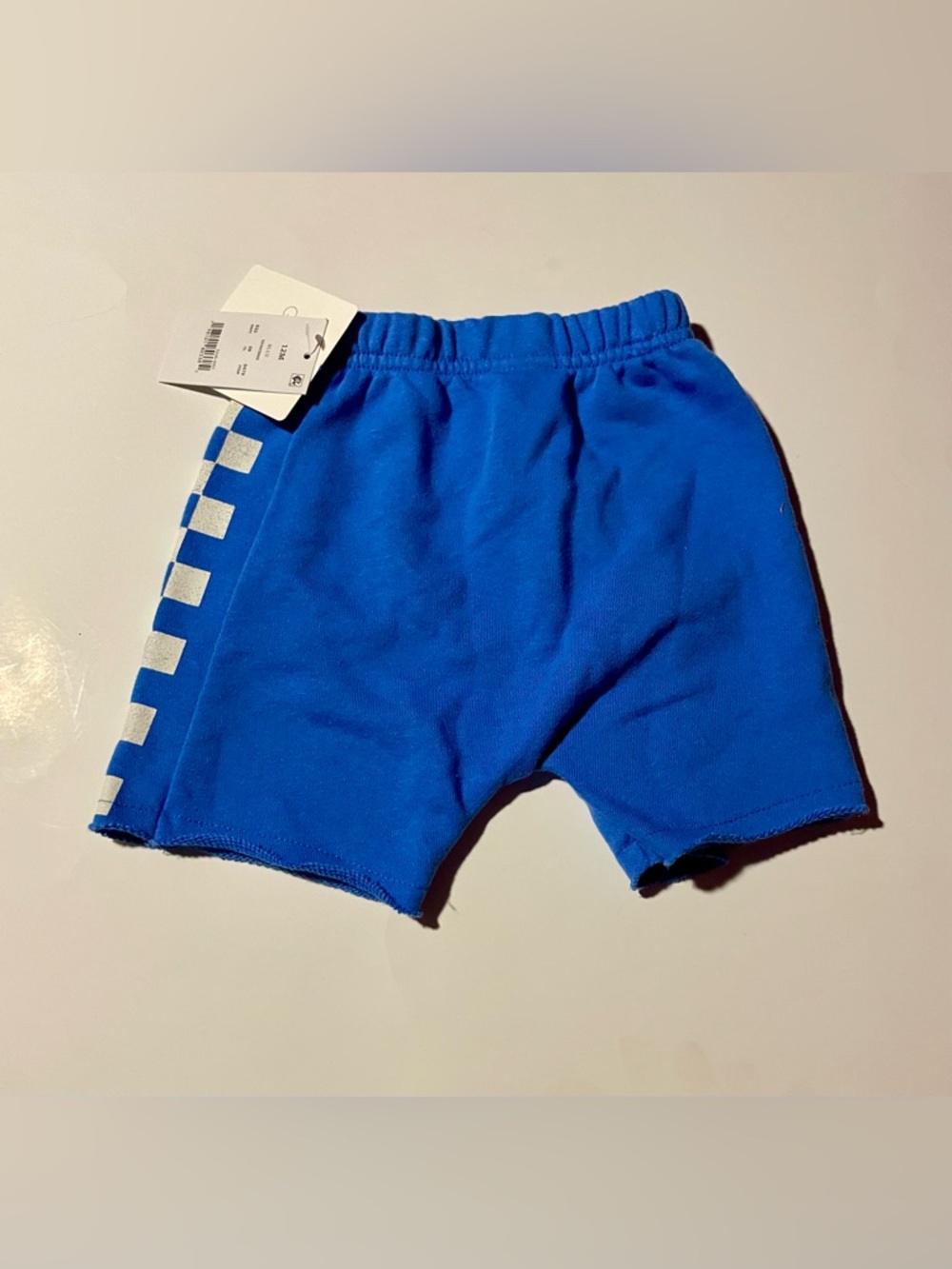 Bright Blue Kids Shorts with Side Checker Detail Grayson Mini NWT 12 Months Size